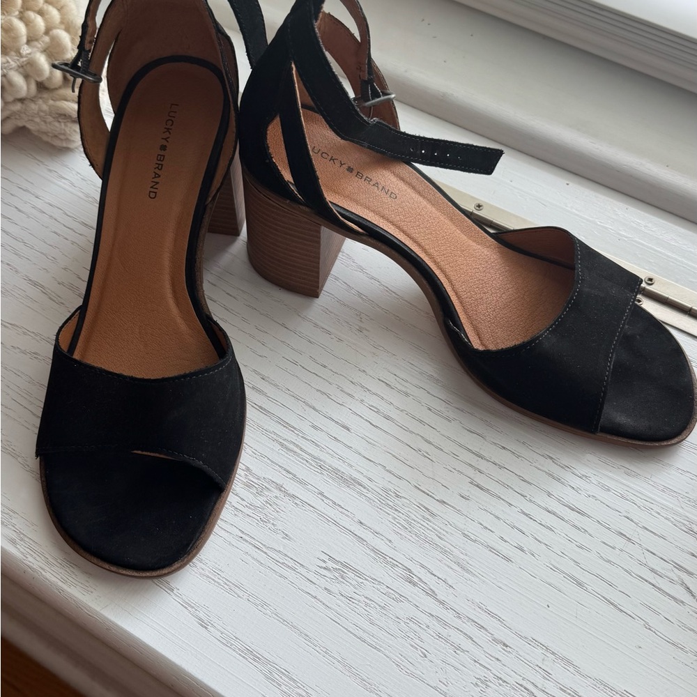 Lucky Brand Black Heels with Ankle Strap